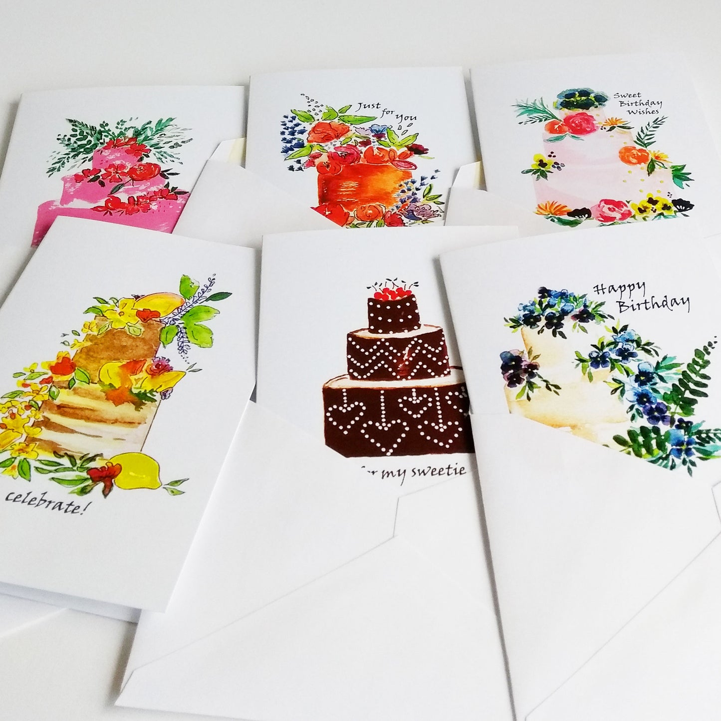 Botanical Cake Greeting Cards (Set of 6)