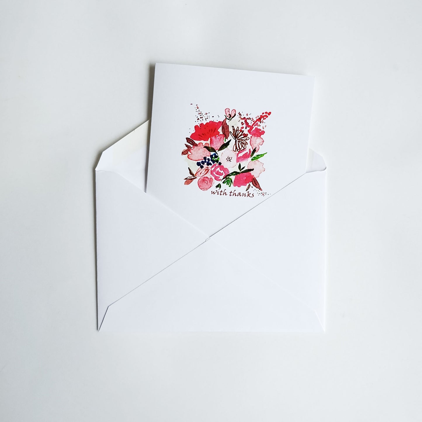 Five Patch Design Tiny Bouquet With Thanks Greeting Card