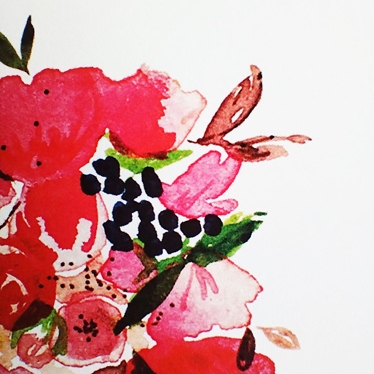 Five Patch Design Tiny Bouquet Blank Greeting Card Closeup