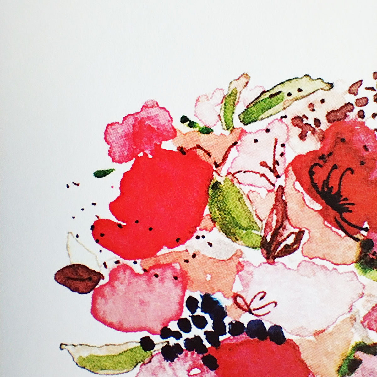 Five Patch Design Tiny Bouquet Blank Greeting Card Closeup