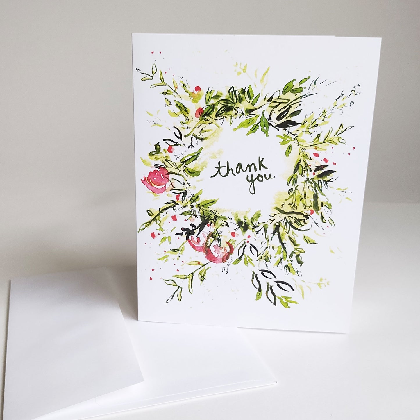 Five Patch Design Wreath Thank You Greeting Card