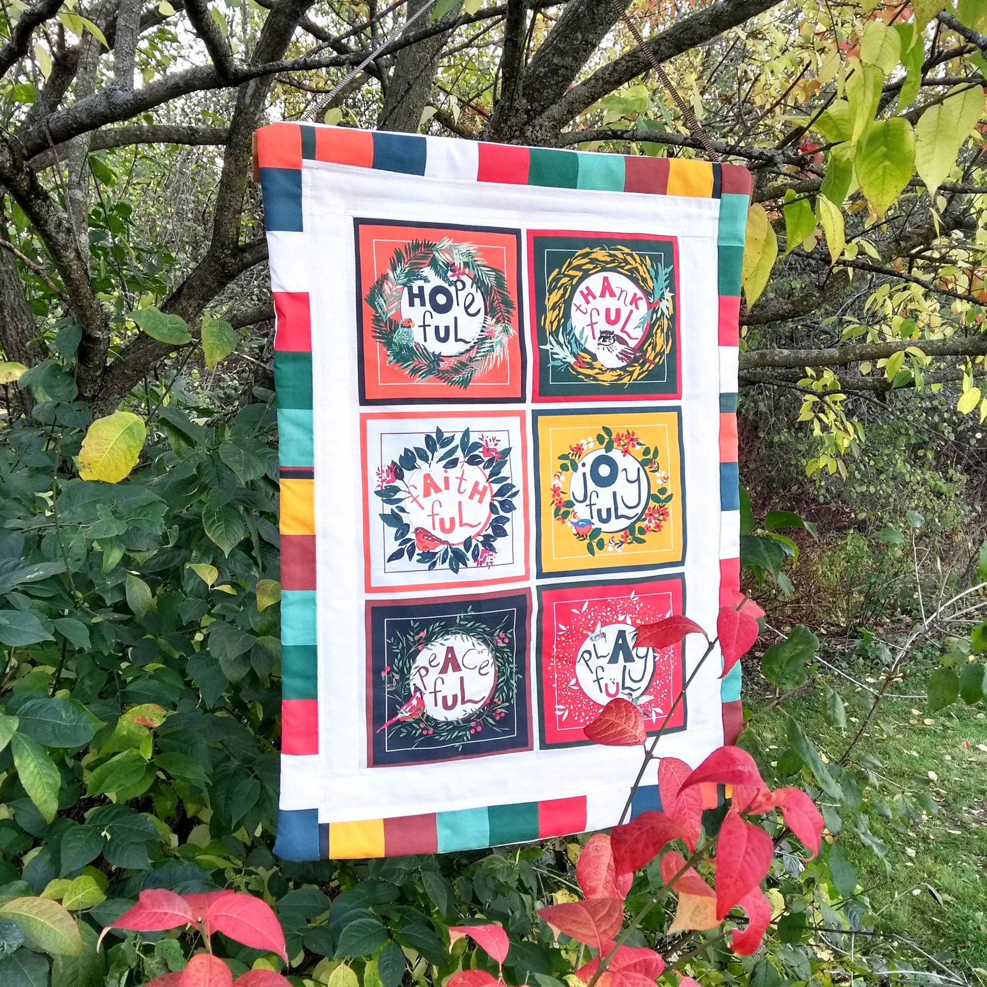 Five Patch Design Bountiful Autumn quilted wall hanging