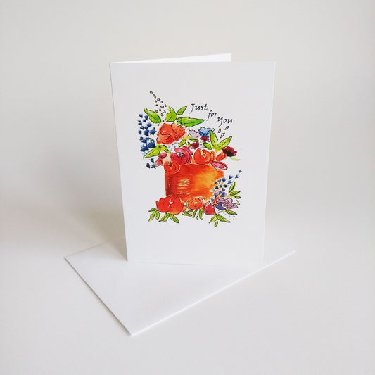 Five Patch Design Just For You Floral Cake Greeting Card