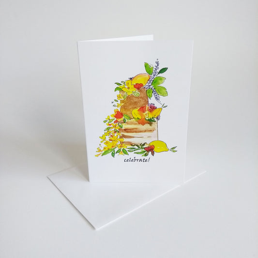 Five Patch Design Celebrate Botanical Cake Greeting Card