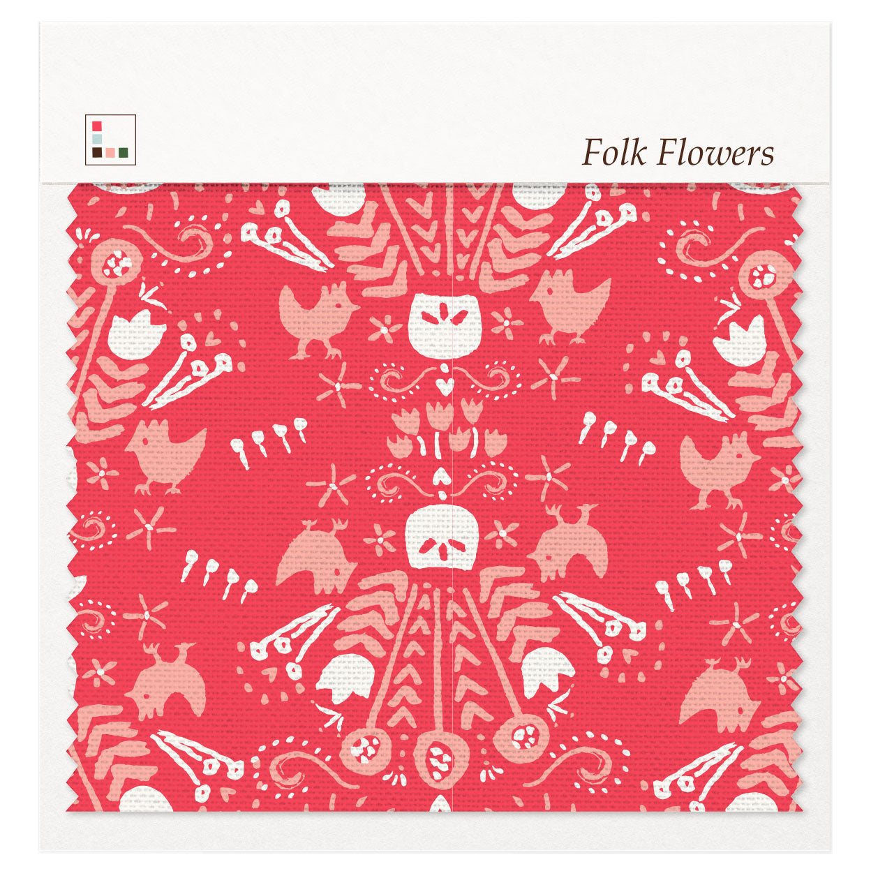 Five Patch Design Folk Flowers fabric swatch
