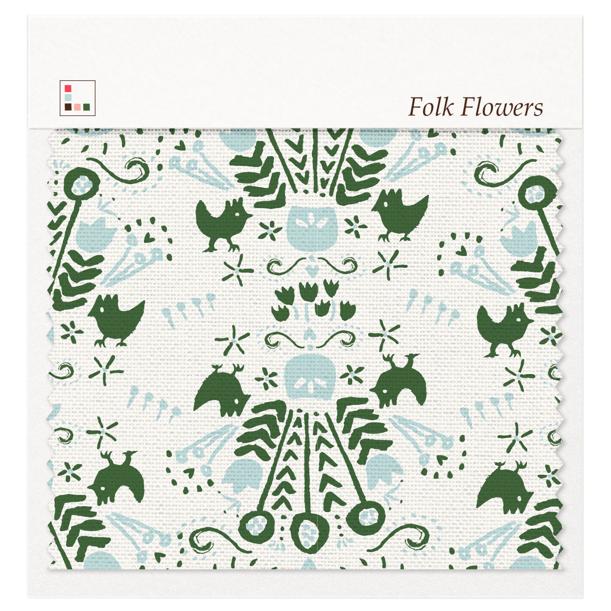 Five Patch Design Folk Flowers fabric swatch