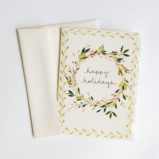 Five Patch Design Original Happy Holidays Greeting Card with envelope
