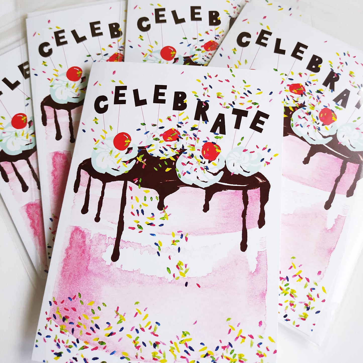 Five Patch Design Celebrate Neopolitan Cake Greeting Cards