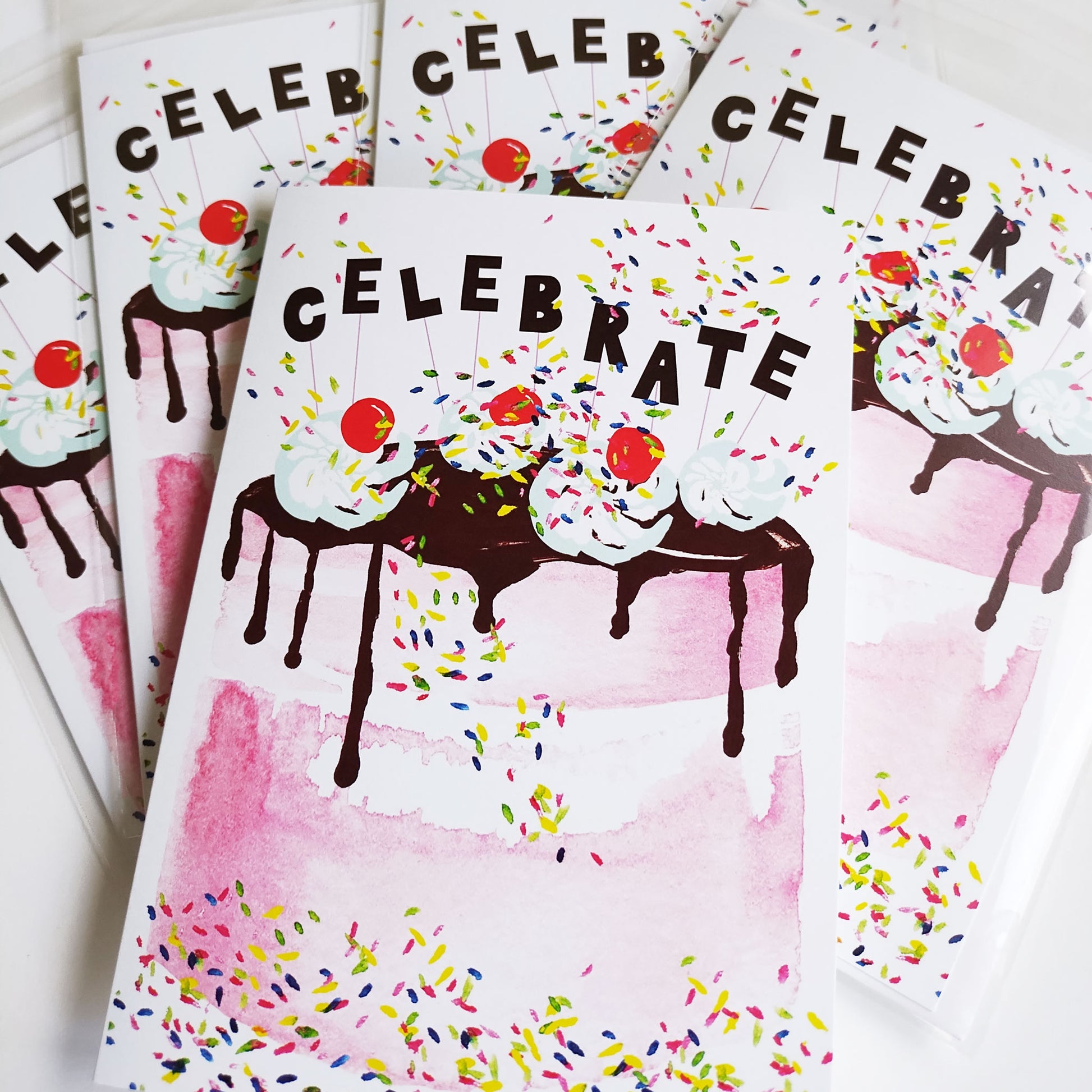 Five Patch Design Celebrate Neopolitan Cake Greeting Cards