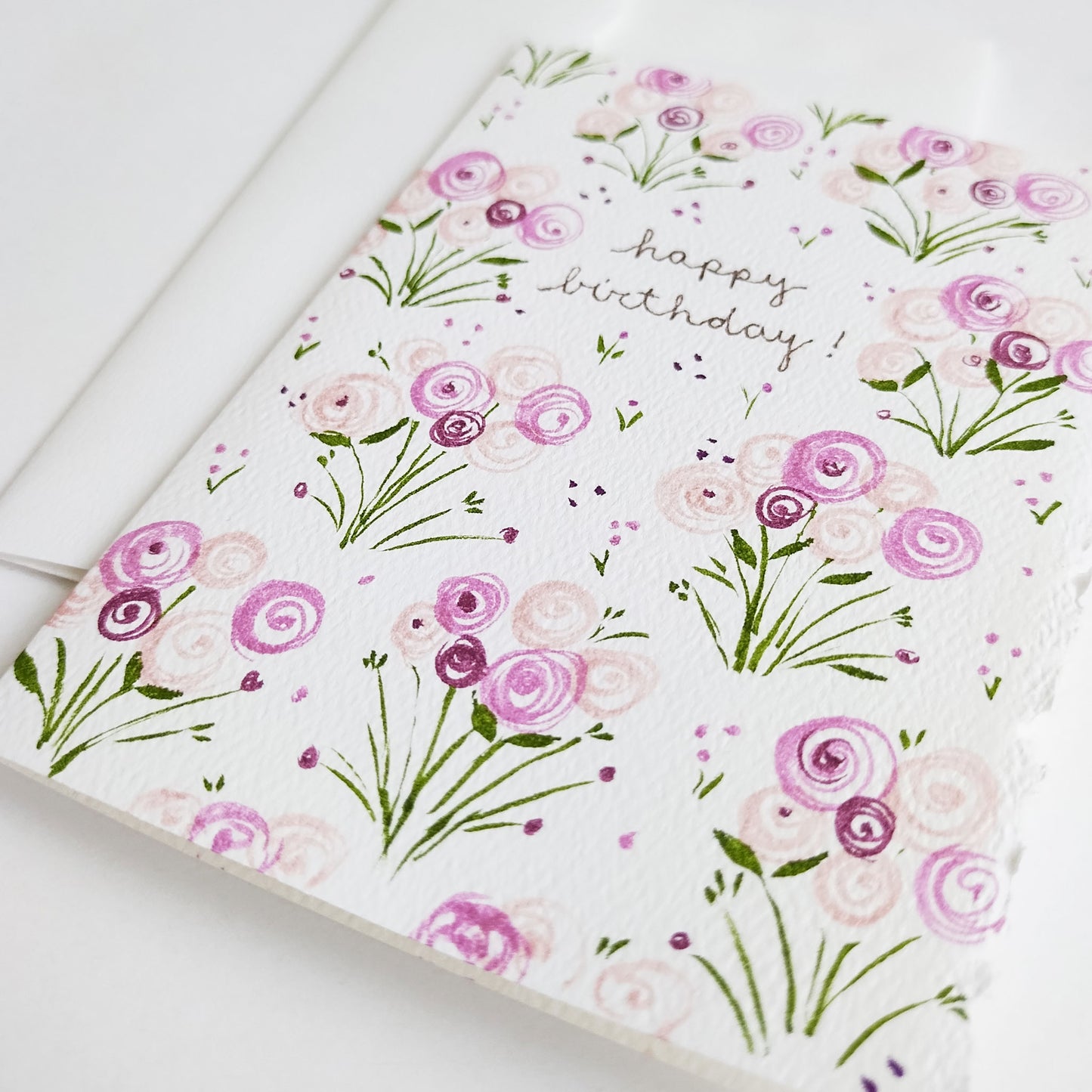 Five Patch Design Original Happy Birthday Card and envelope close up