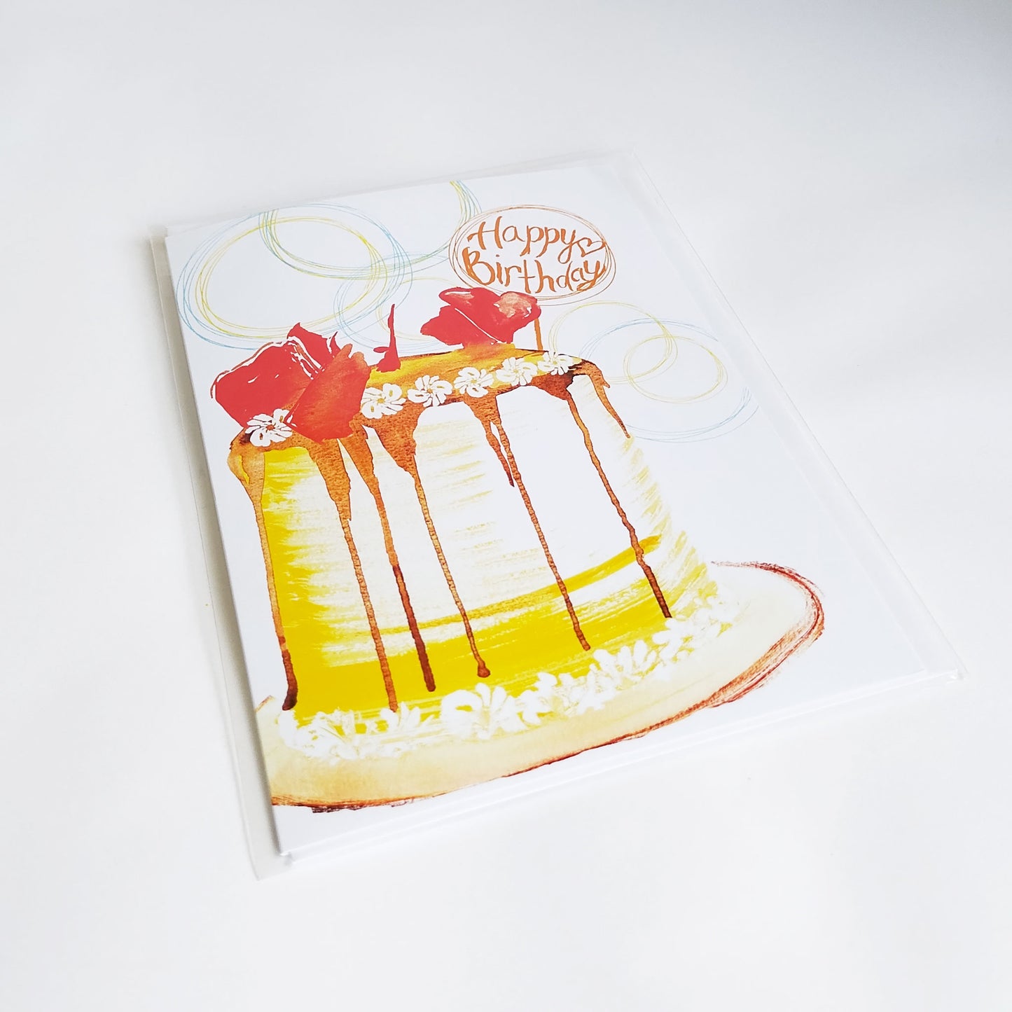 Five Patch Design Happy Birthday Salted Caramel Cake Greeting Card