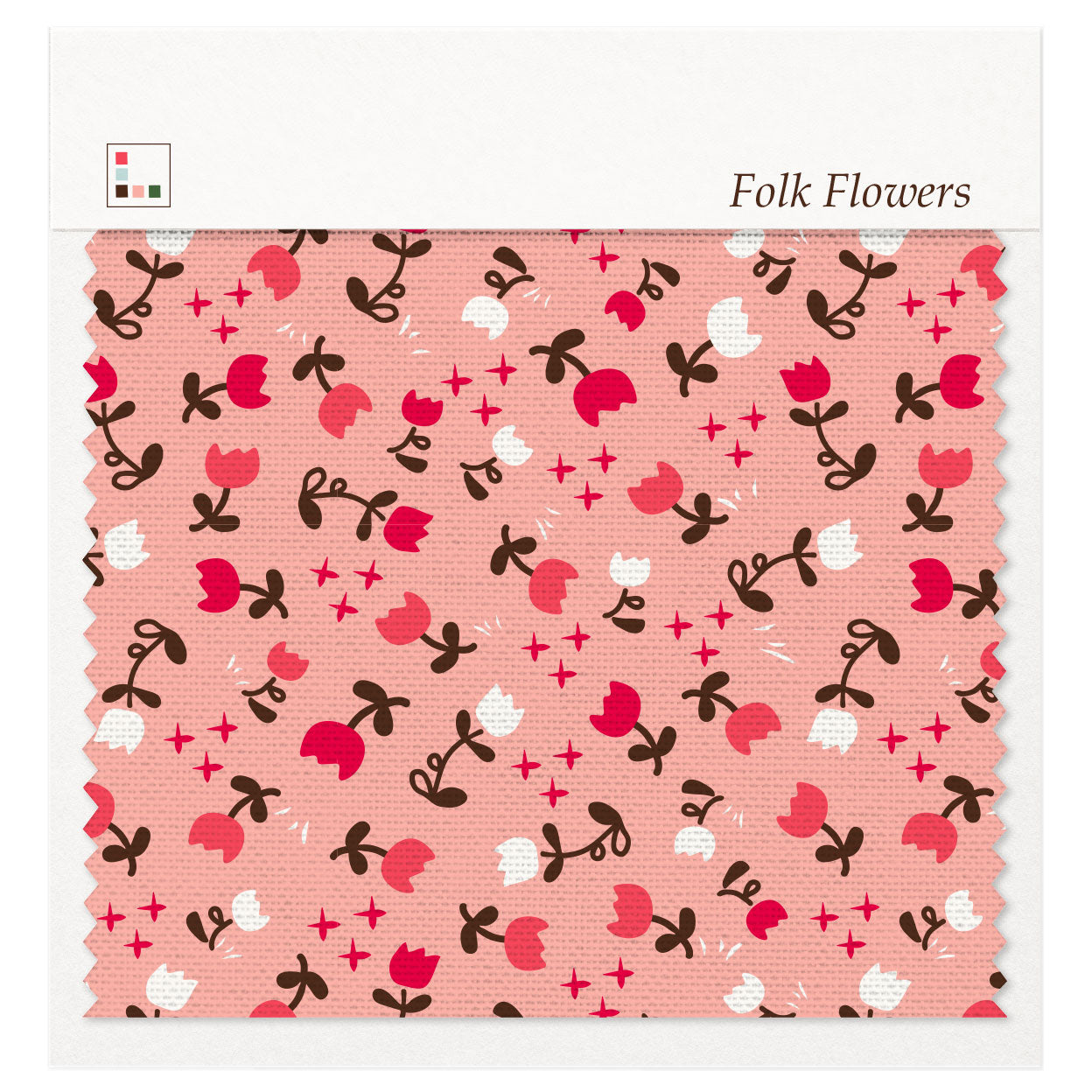 Five Patch Design Folk Flowers fabric swatch
