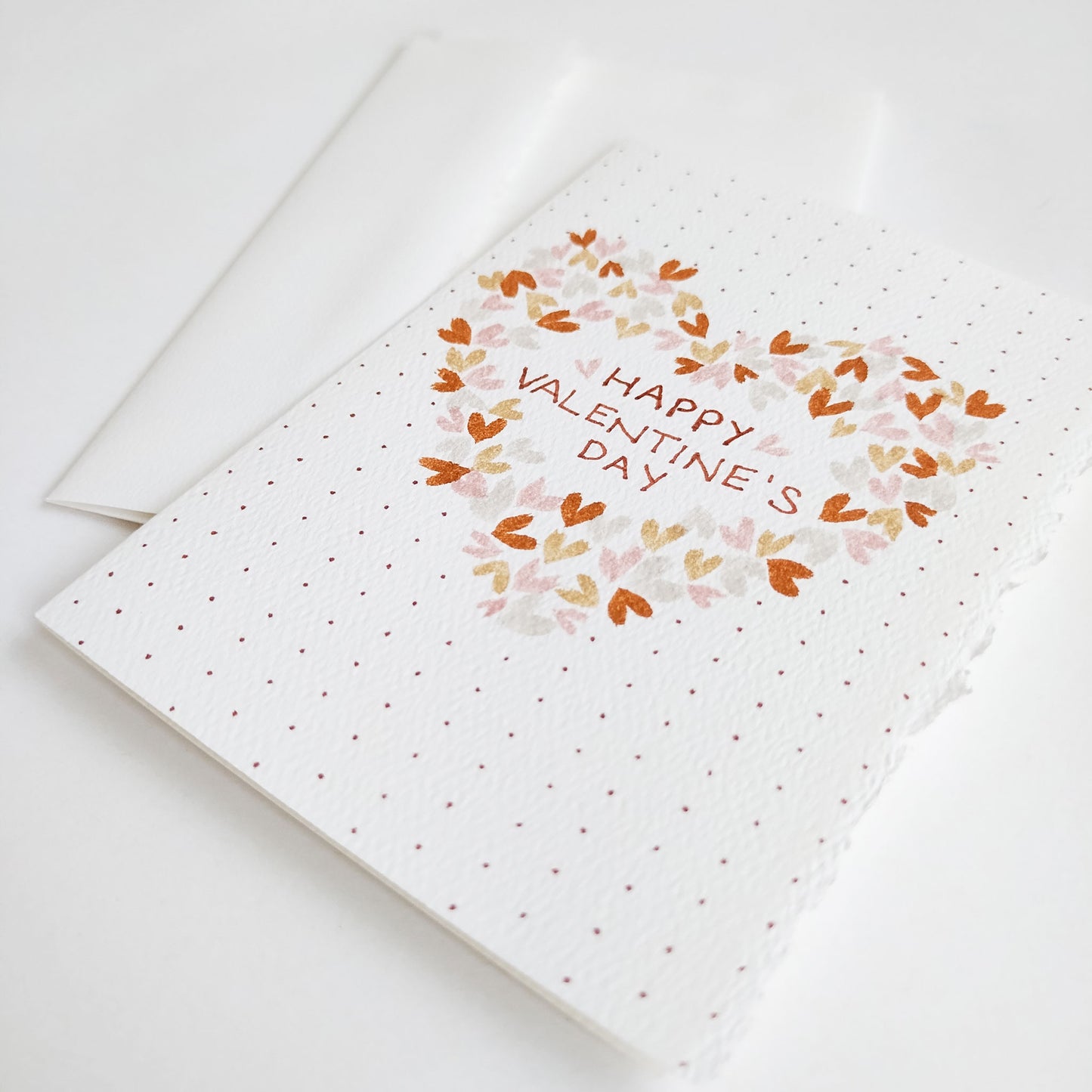 Five Patch Design Original Happy Valentine's Day Card and envelope close up