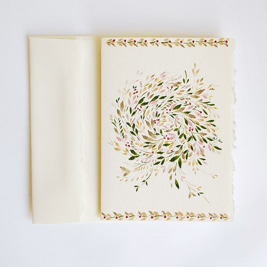 Five Patch Design Original Botanical Wreath Greeting Card with envelope