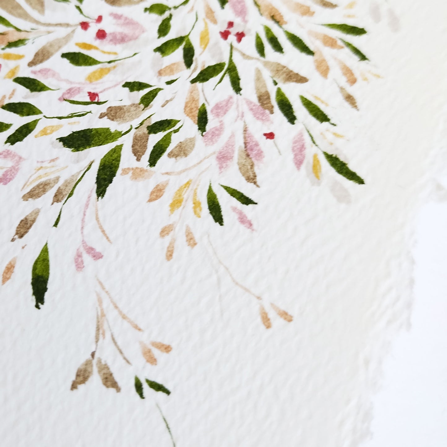 Five Patch Design Original Botanical Wreath Greeting Card close up