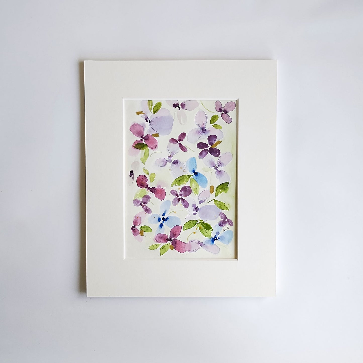 Five Patch Design Heart's Ease collection original watercolor painting