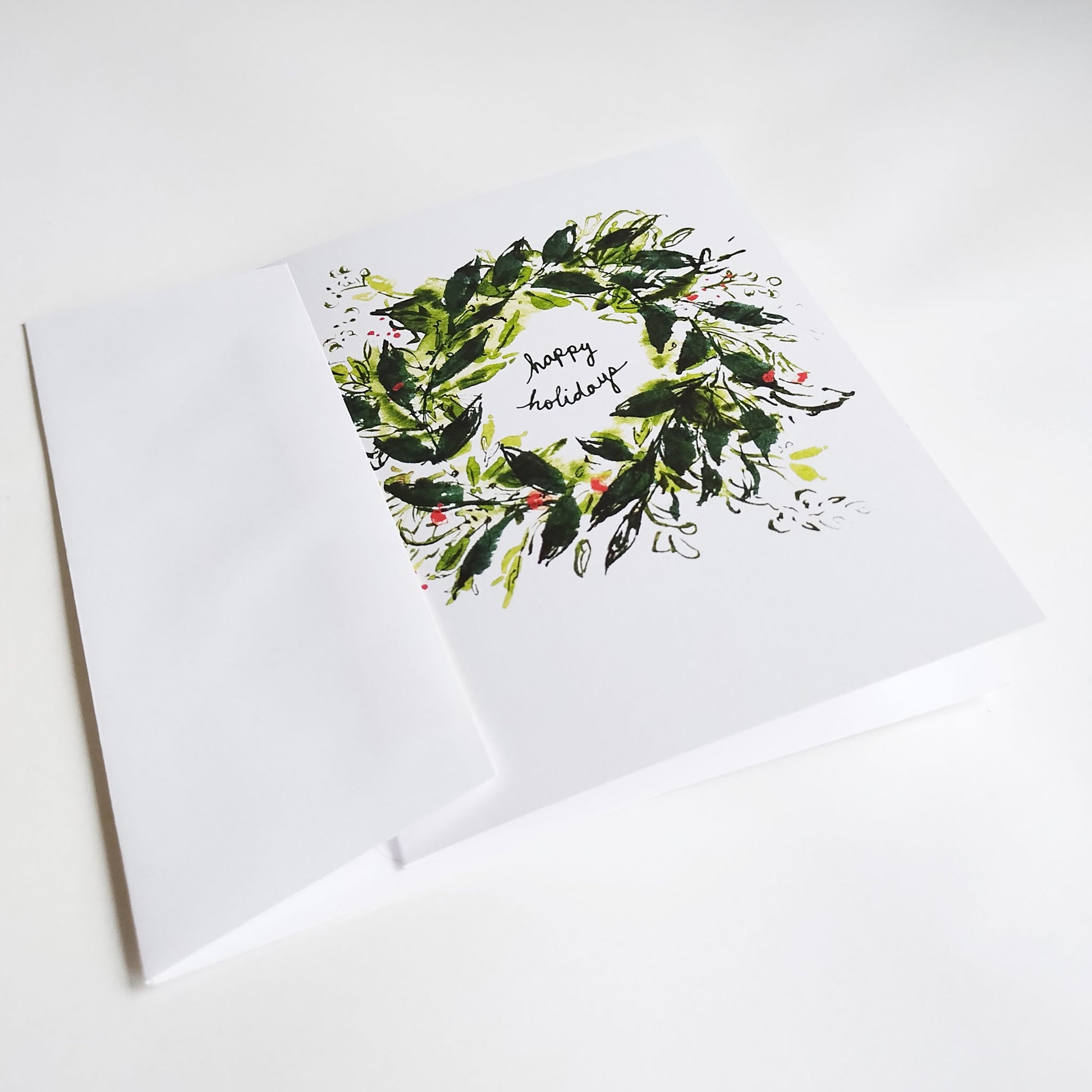 Five Patch Design Wreath Happy Holidays Greeting Card