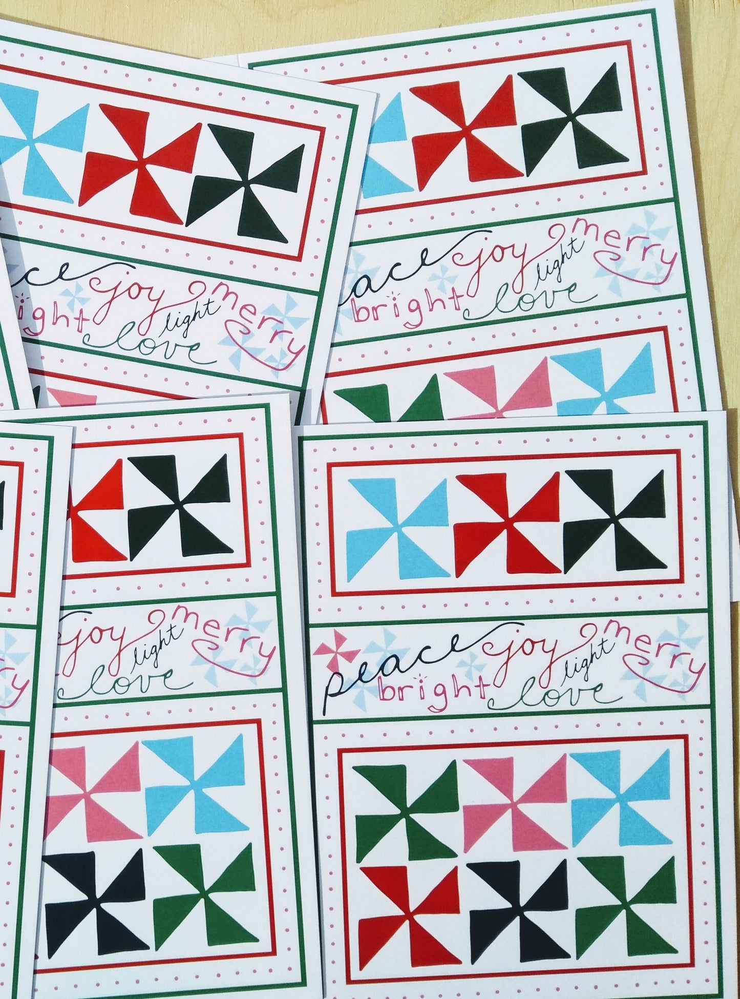 Five Patch Design Peace Love Joy Holiday Greeting Card