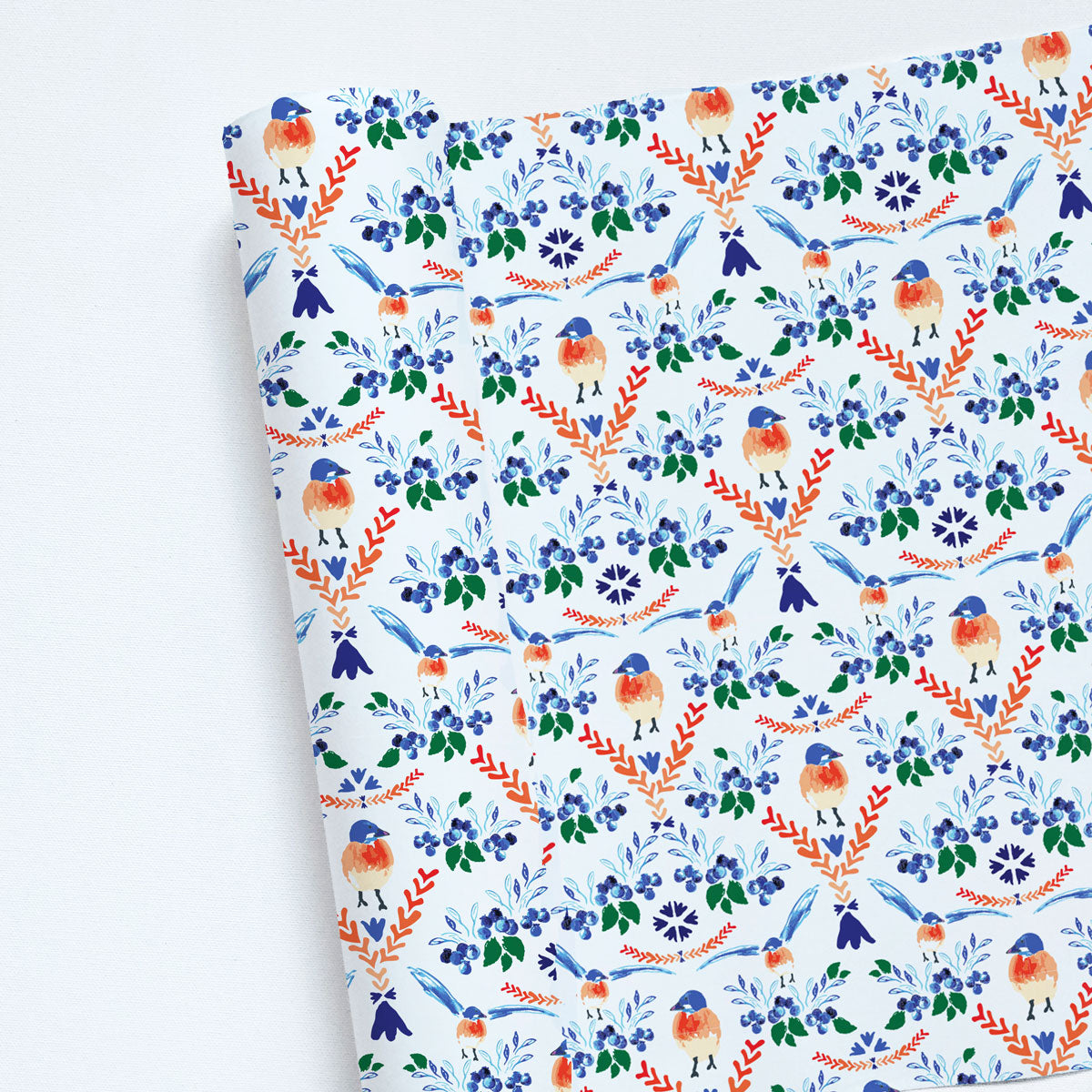 Five Patch Design bluebird wrapping paper