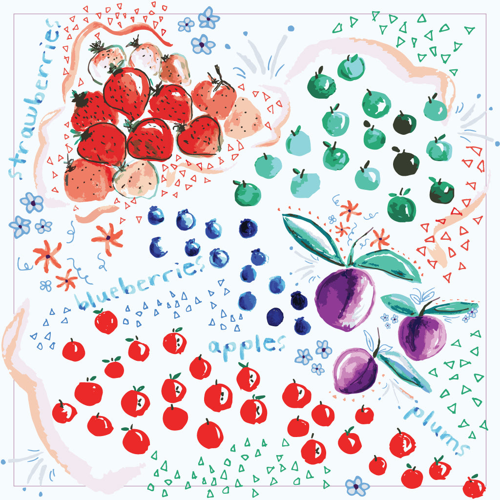 Five Patch Design painting of fruit