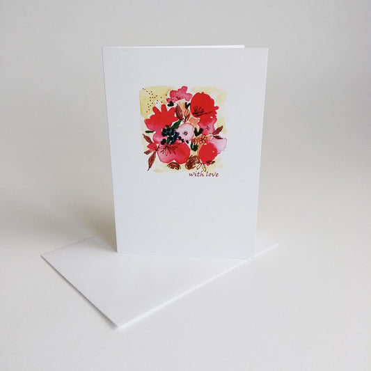 Five Patch Design Tiny Bouquet With Love Greeting Card