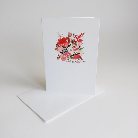 Five Patch Design Tiny Bouquet With Thanks Greeting Card