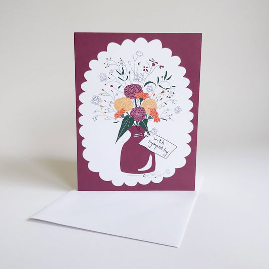 Five Patch Design With Sympathy greeting card and envelope