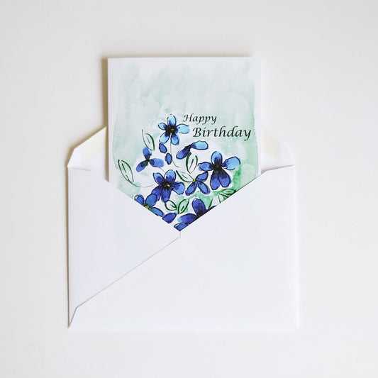 Five Patch Design Happy Birthday floral greeting card with envelope