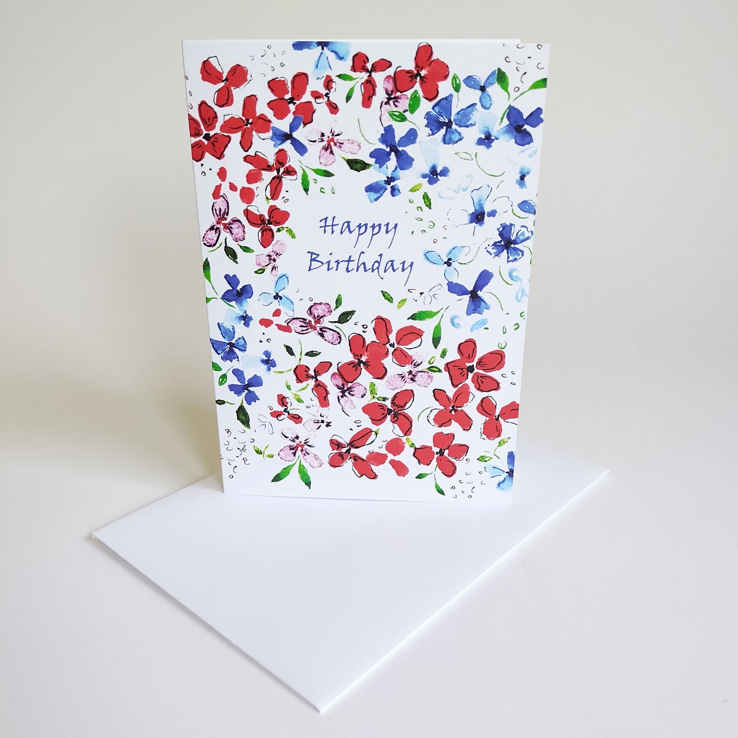 Five Patch Design Happy Birthday floral greeting card