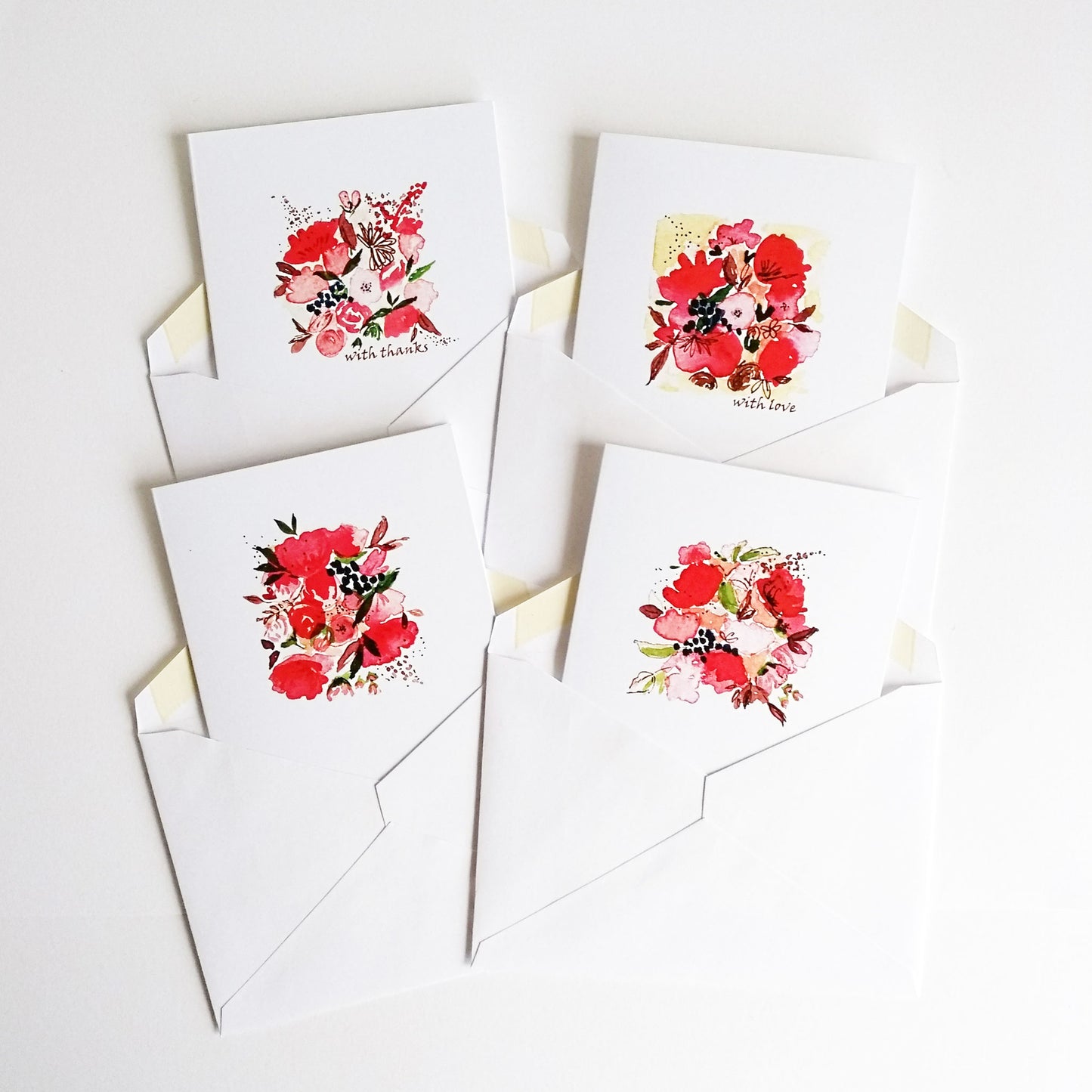 Five Patch Design Colorful Bouquets Greeting Cards