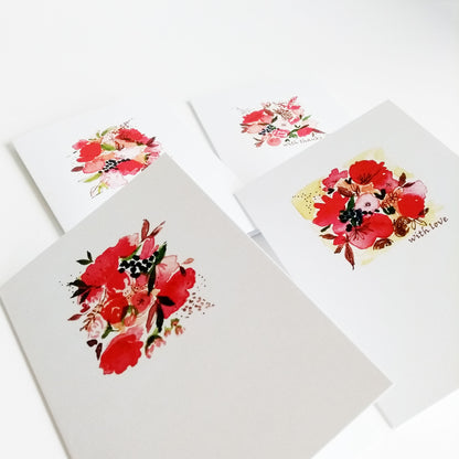 Five Patch Design Colorful Bouquets Greeting Cards