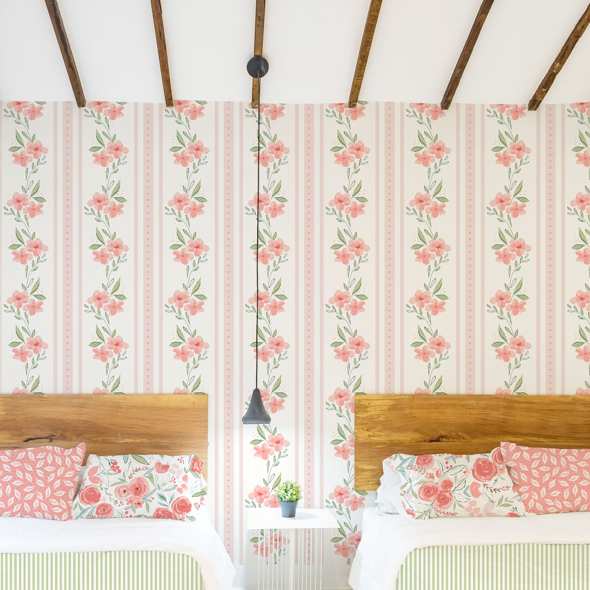 Five Patch Design Floral Stripe Wallpaper