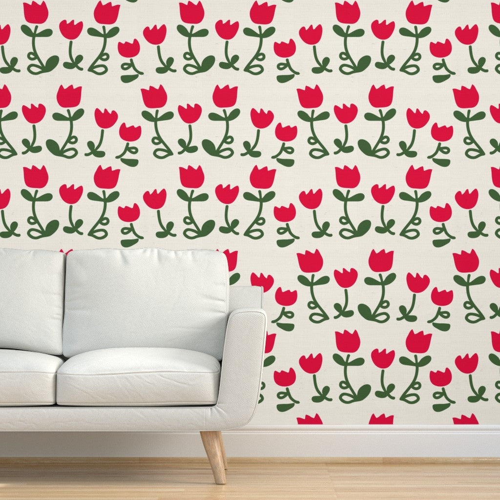 Five Patch Design Folk Tulips Wallpaper