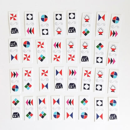 Five Patch Design Quilted Dominoes game pieces