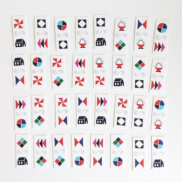 Five Patch Design Quilted Dominoes game pieces