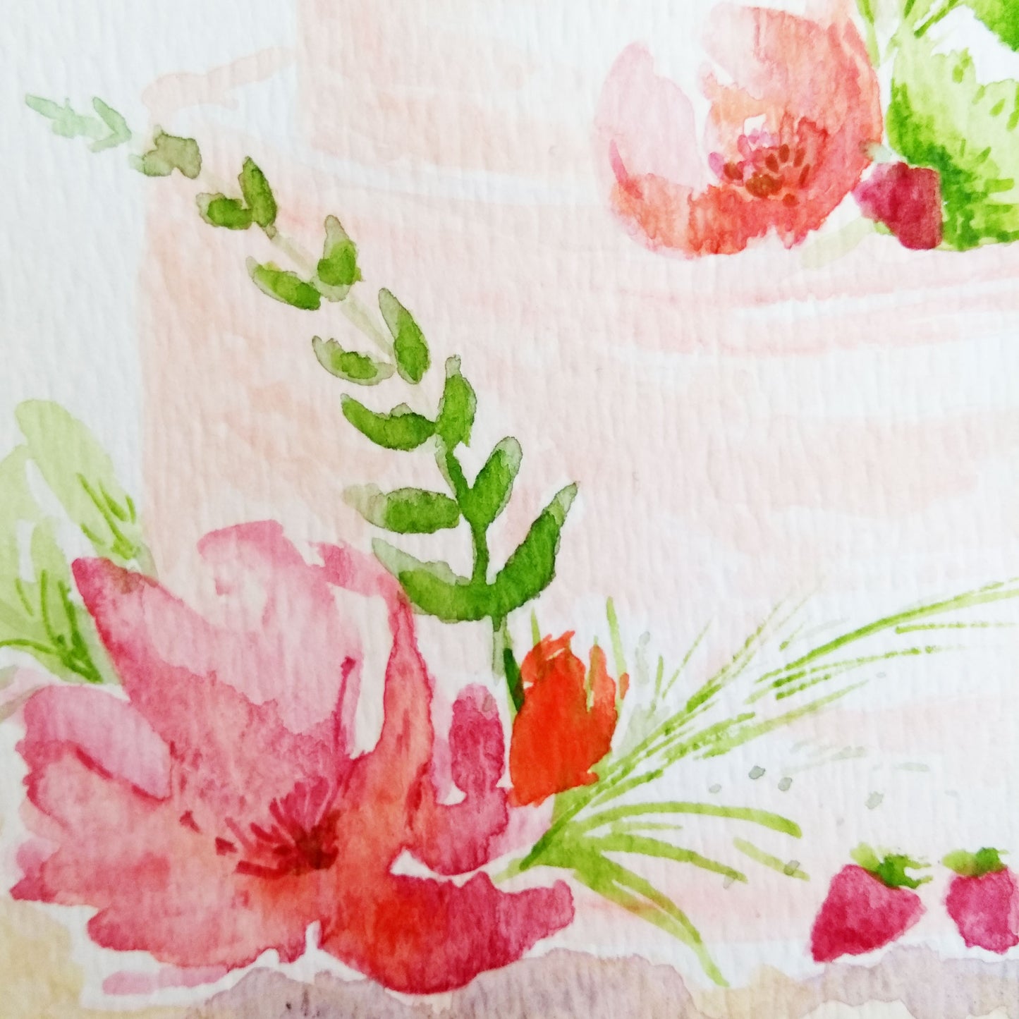 Five Patch Design Summer Picnic Botanical Cake Painting close up