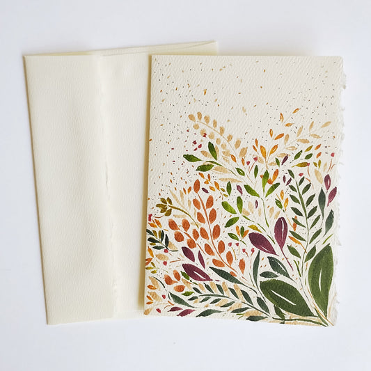 Five Patch Design Climbing Foliage Greeting Card with envelope
