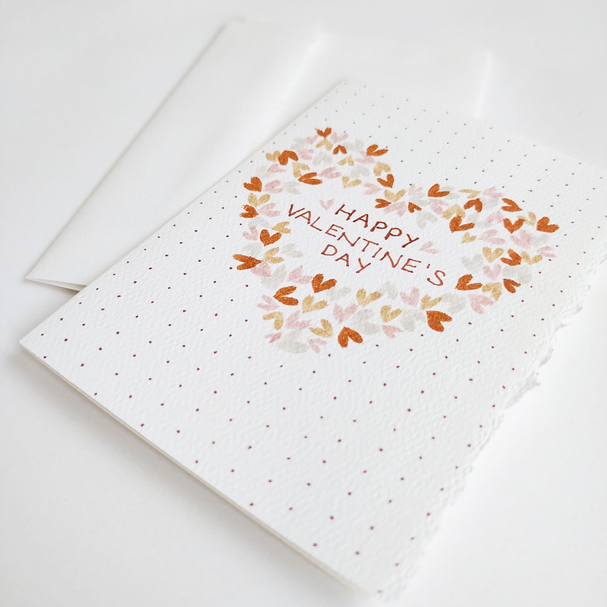Five Patch Design Original Happy Valentine's Day Card and envelope close up