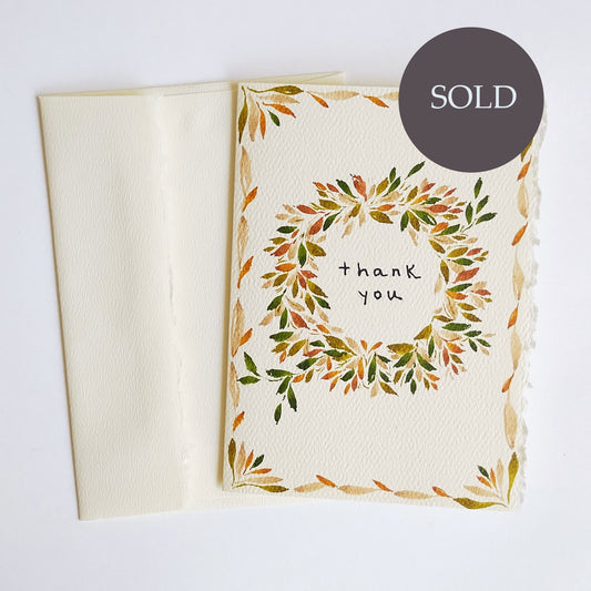 Five Patch Design Original Thank You Greeting Card with envelope