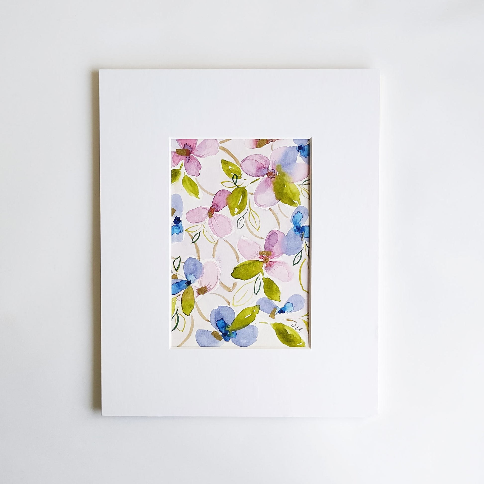 Five Patch Design Heart's Ease collection original watercolor painting