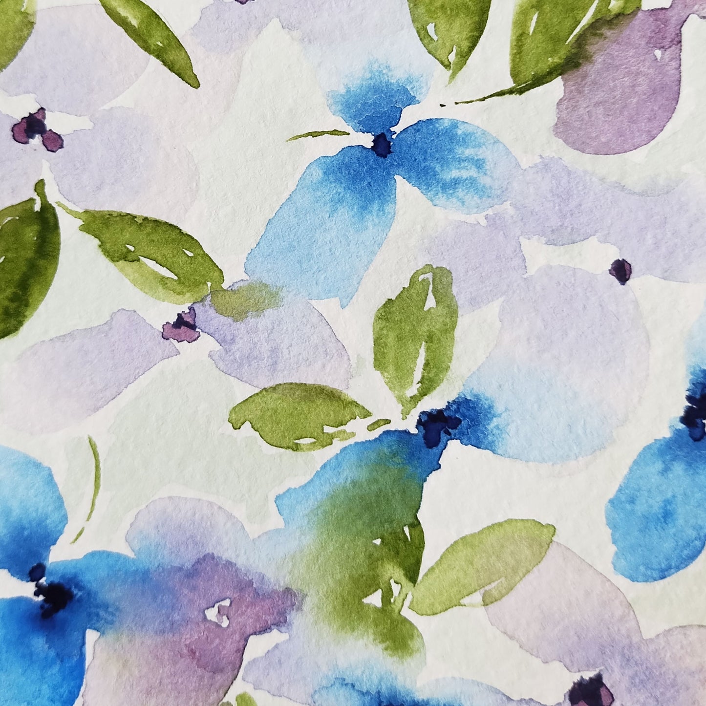 Five Patch Design Heart's Ease collection original watercolor painting close up