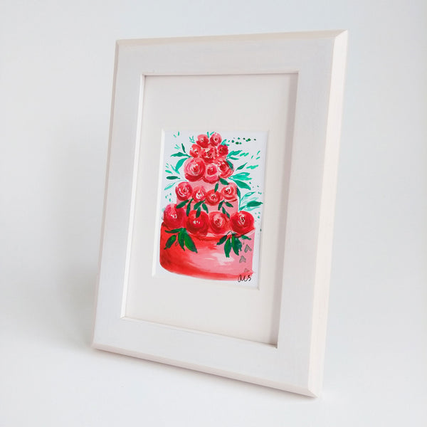 Five Patch Design Roses for Days Framed Botanical Cake Painting