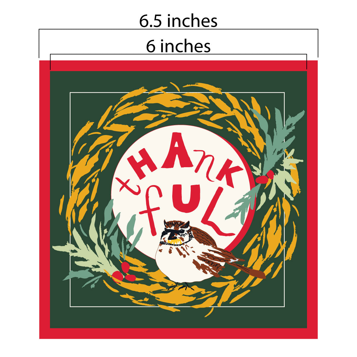 Five Patch Design Bountiful Autumn fat quarter project panel square with measurements